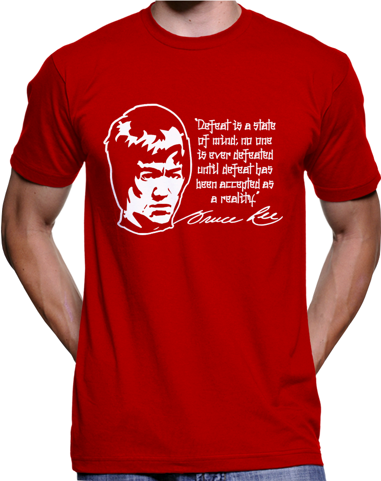 Bruce Lee "defeat Is A State Of Mind" T-shirt / Hoodie - T Shirt Heisenberg Breaking Bad (936x936), Png Download