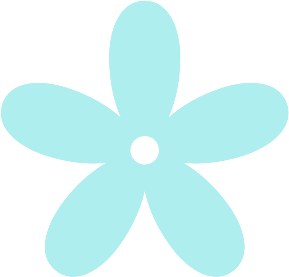 Turquoise - Light Blue Flowers Clipart (949x941), Png Download