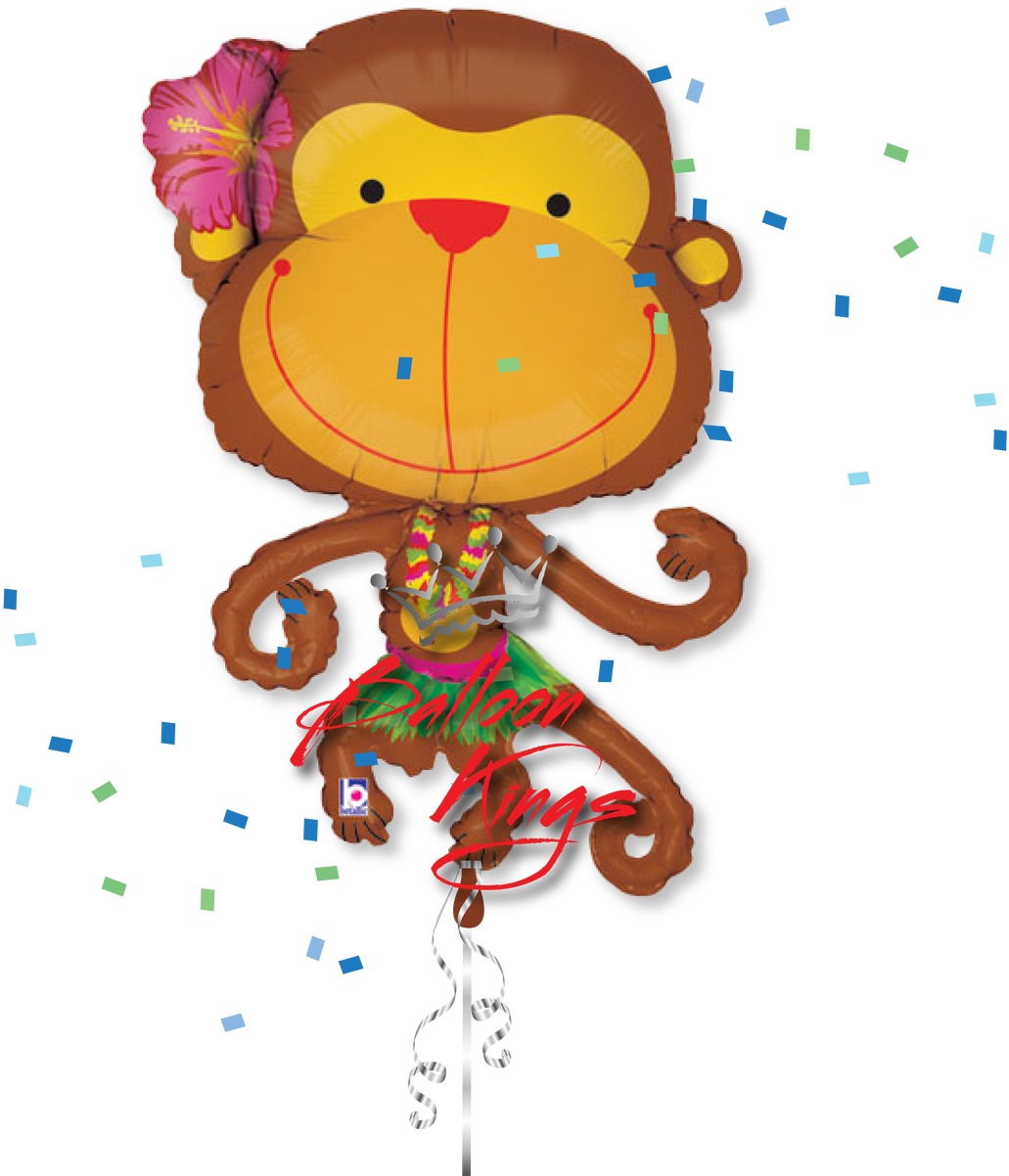 Luau Monkey - Linky Monkey Shape Balloon- 100cm (1280x1280), Png Download