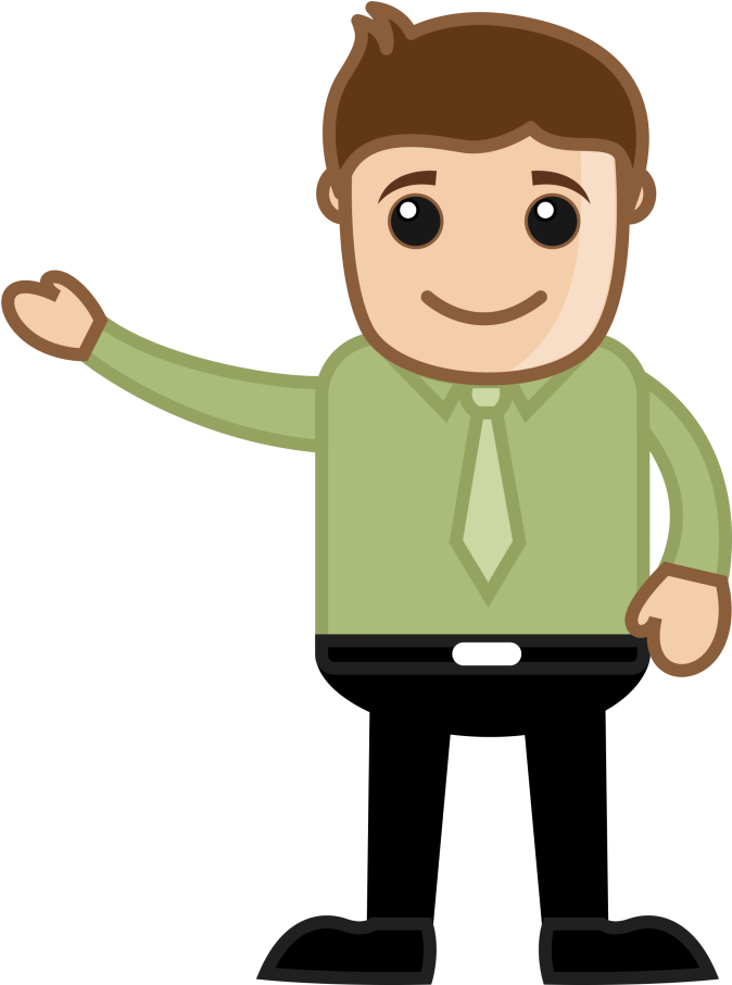 Man Presenting Document Scanning - Cartoon Person Pointing Png (681x943), Png Download