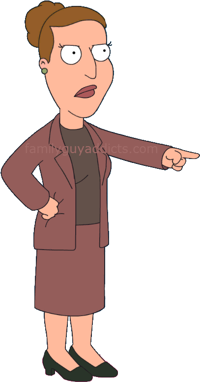 Angela-pointing - Angela Family Guy (421x786), Png Download
