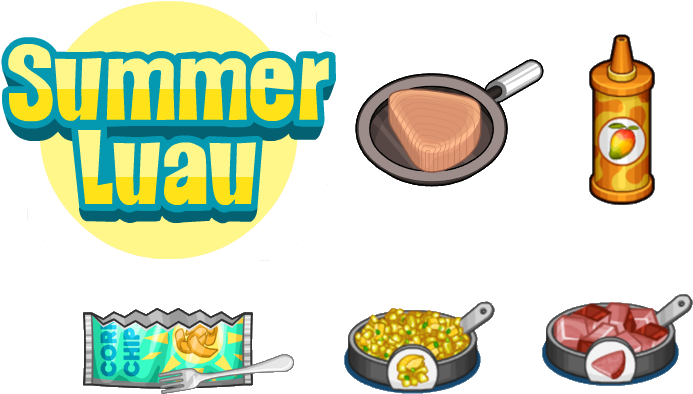 Summer Luau Ingredients - De Papa Louie Donuteria (717x419), Png Download