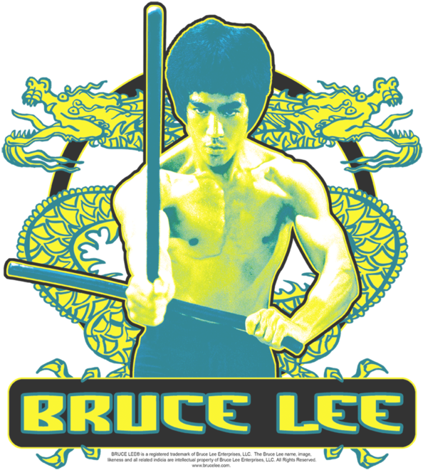 Bruce Lee-double Dragons T-shirt Size M (600x676), Png Download