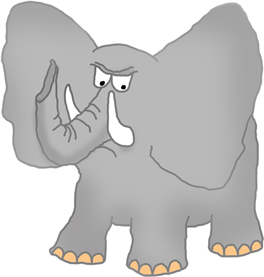 Elephant Made Of Tree - Angry Elephant Cartoon (612x652), Png Download