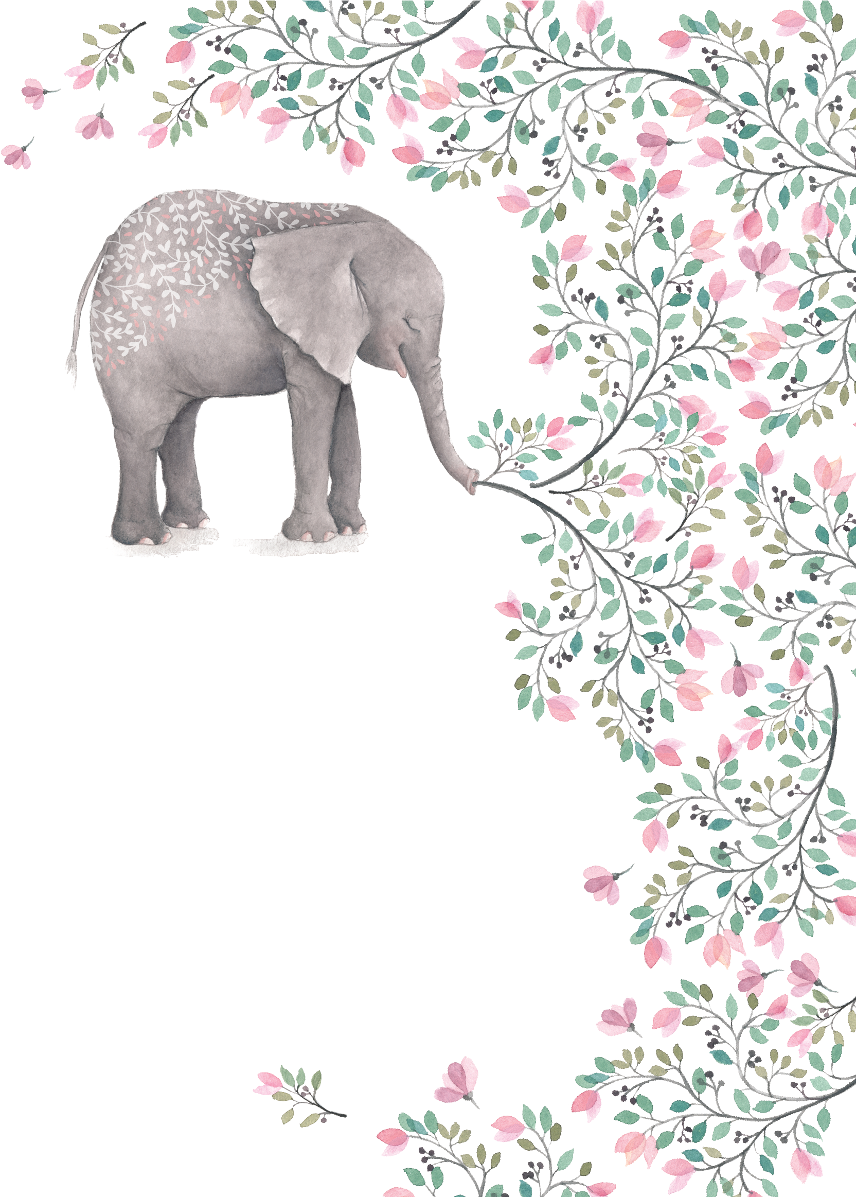 Painting Art Clip Png Painted Elephant Transprent - Iphone 6 / 6s 4.7-inch Transparent Case Flower Ultra (1725x2325), Png Download