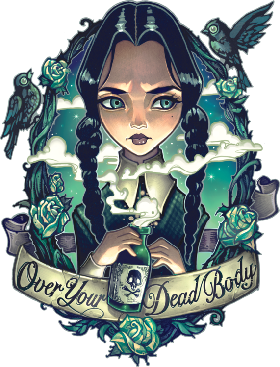 Over Your Dead Body - Wednesday Addams Over Your Dead Body (571x749), Png Download