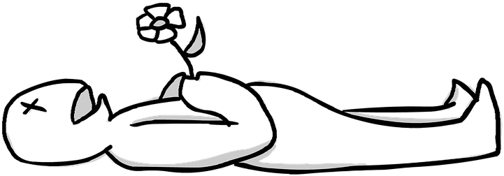 Death Flower Lies Corpse Decease Assumptio - Corpse Clip Art (750x340), Png Download