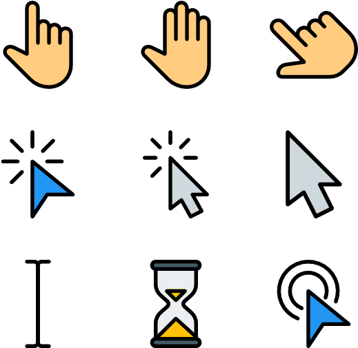 Selection And Cursors - Click Icons (600x564), Png Download