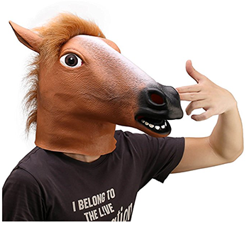 Horse Mask Png - Natural Latex Novelty Halloween Costume Party Cosplay (600x316), Png Download