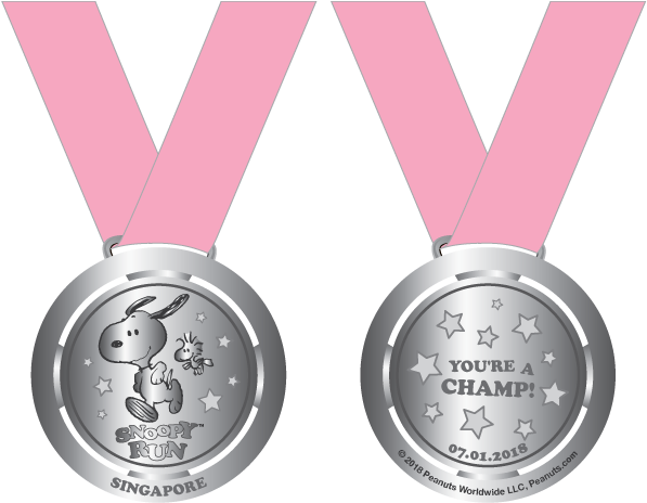 Snoopy Run Medal - Singapore (903x479), Png Download