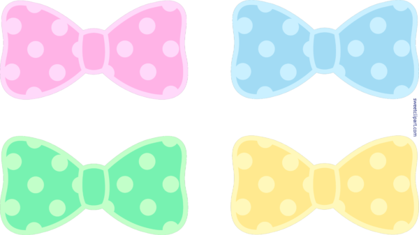 Scrapbook Bow Tie - Cute Hair Bow Clip Art (600x337), Png Download