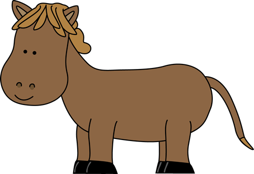 Short Horse Image Panda Free Images Info - Cute Horse Clip Art (500x343), Png Download