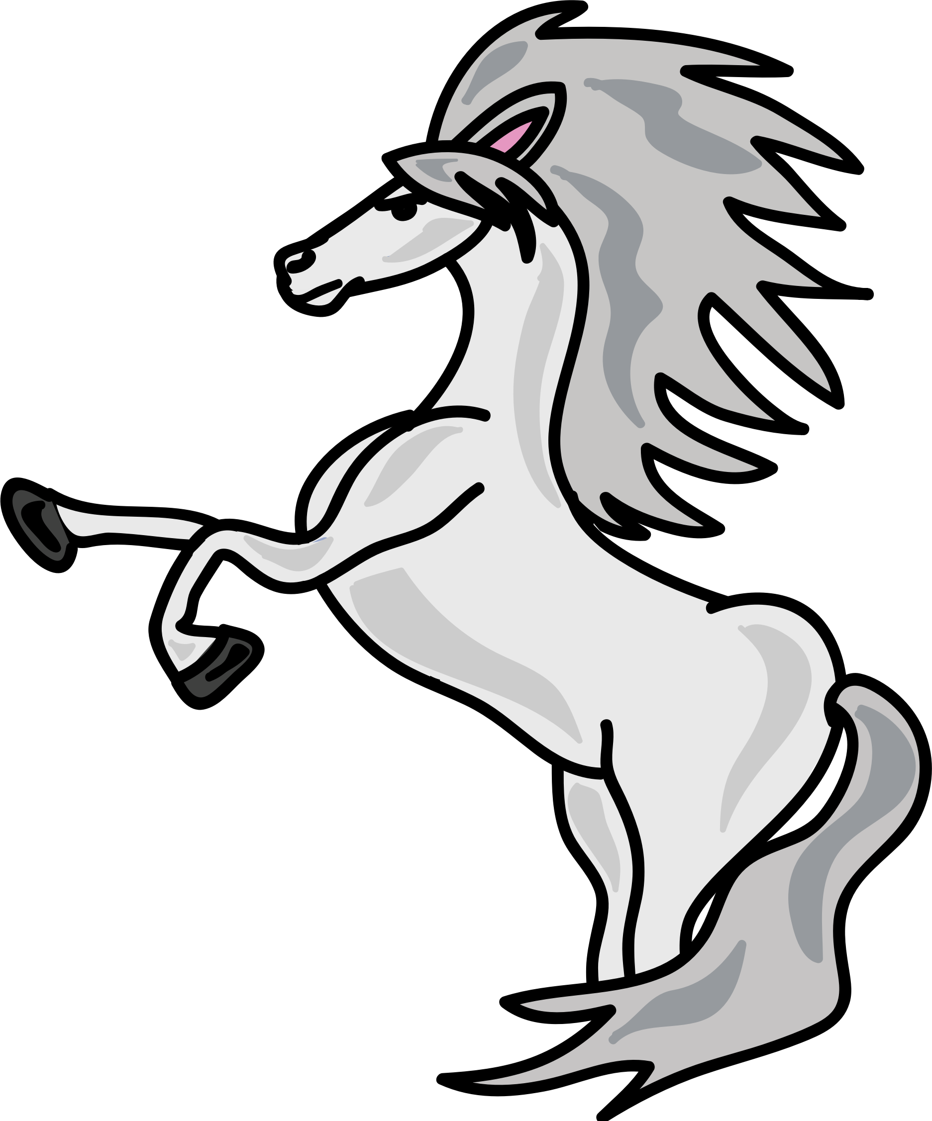 Horse Head Png Download - Clipart Domestic Black And White (1873x2254), Png Download