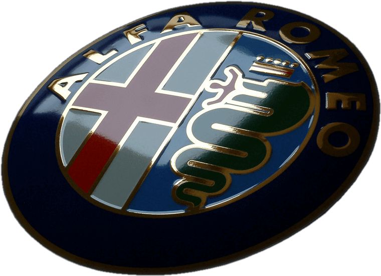 Emailleschild Alfa Romeo 1 Gepraegt Mit Echtgold Und - Vitreous Enamel (850x849), Png Download