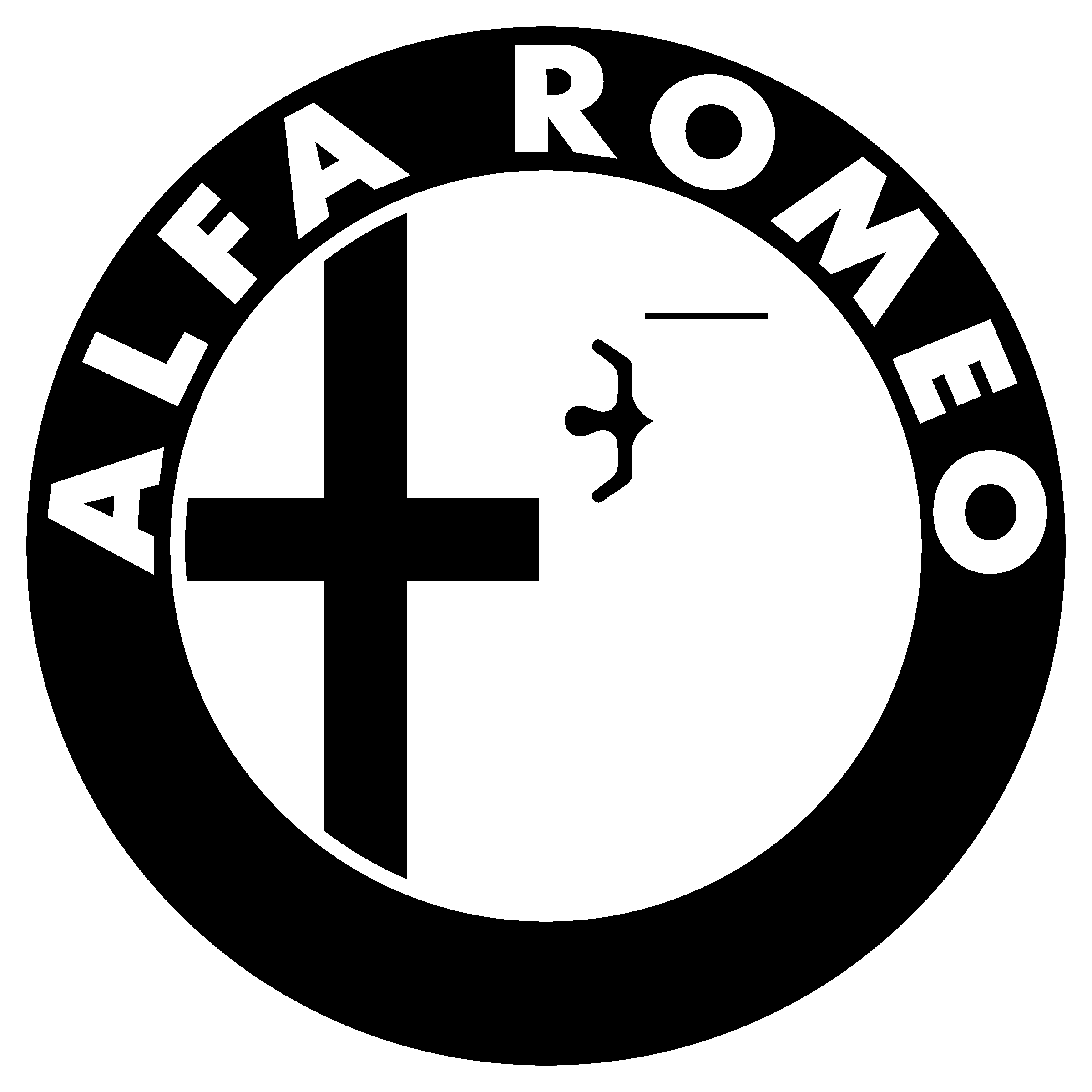 Alfa Romeo Logo Black And White - Alfa Romeo (2400x2400), Png Download