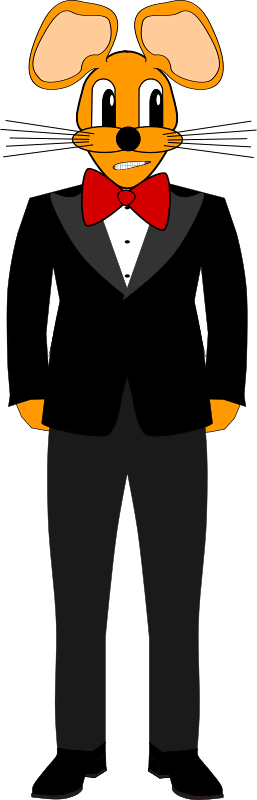 A Mouse In A Tuxedo - Mouse In A Suit (257x800), Png Download