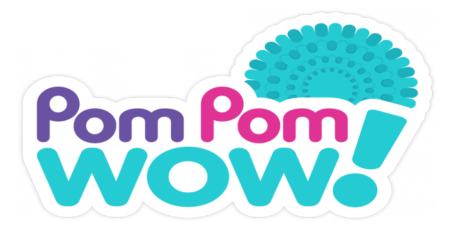 Turquoise Clipart Pom Pom - Pom Pom Wow Logo (940x470), Png Download