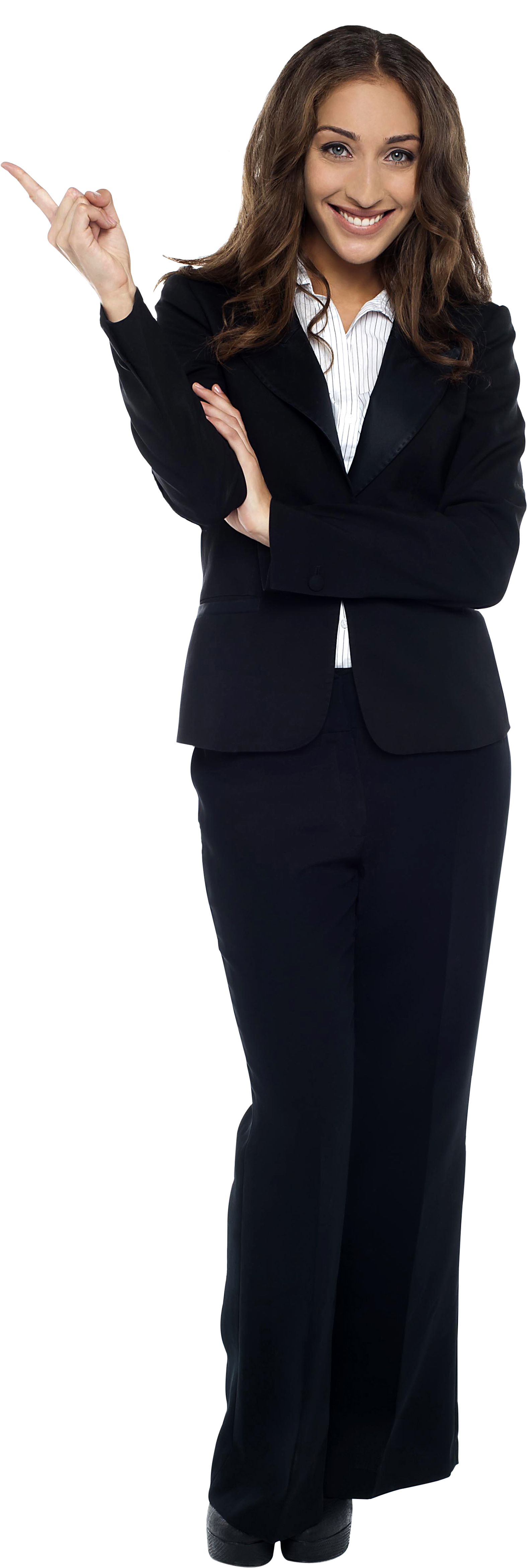 Girl Pointing Left Png Image - Business Woman Png (3200x4809), Png Download