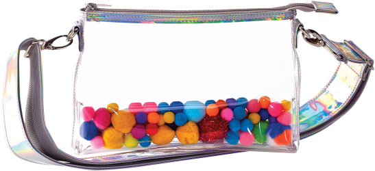 Picture Of Pom Pom Clear Belt Bag - Belt (550x550), Png Download