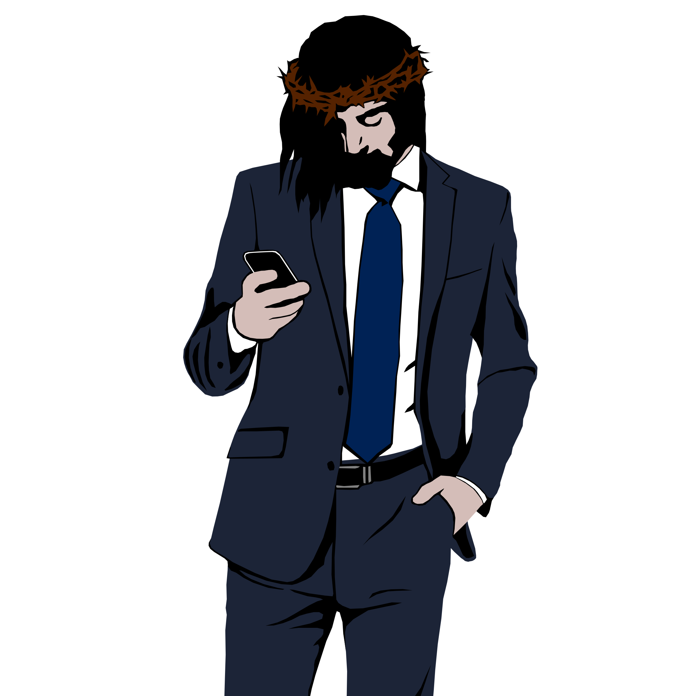 Wall St Jesus - Necktie (2400x2400), Png Download