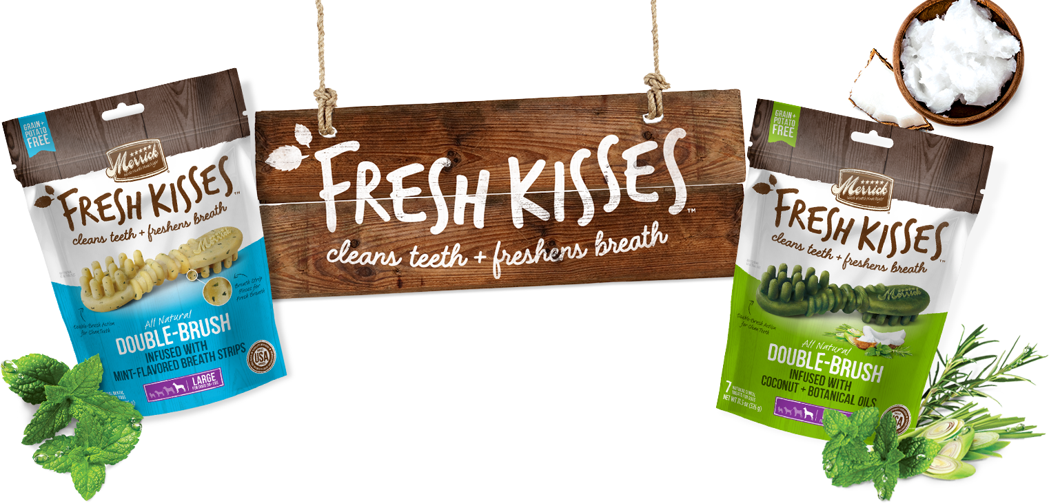 Double The Brushes, Double The Benefits - Merrick Fresh Kisses (1522x731), Png Download
