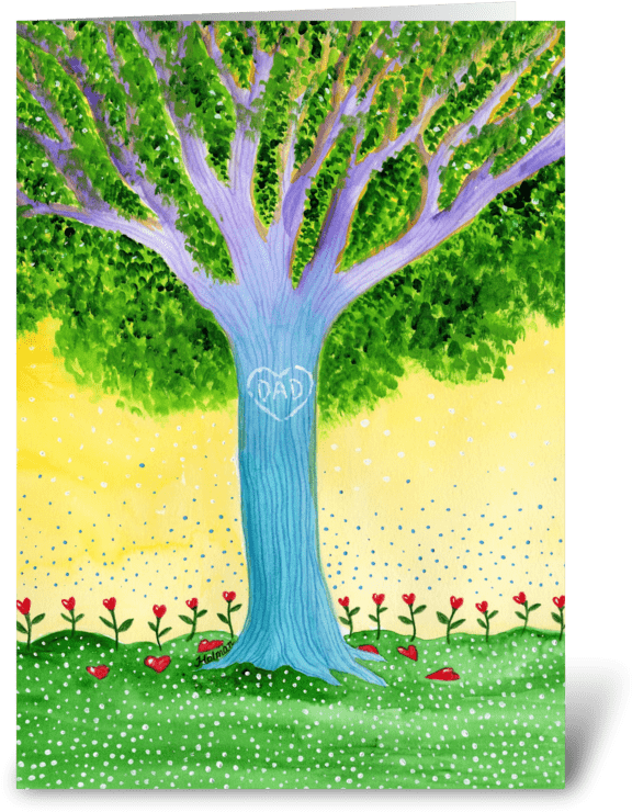 Father's Day Dad Tree Greeting Card - Father (700x792), Png Download