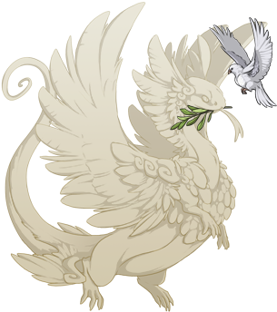 Peace Dove Coatl M - Cloudy Wings Flight Rising (350x350), Png Download