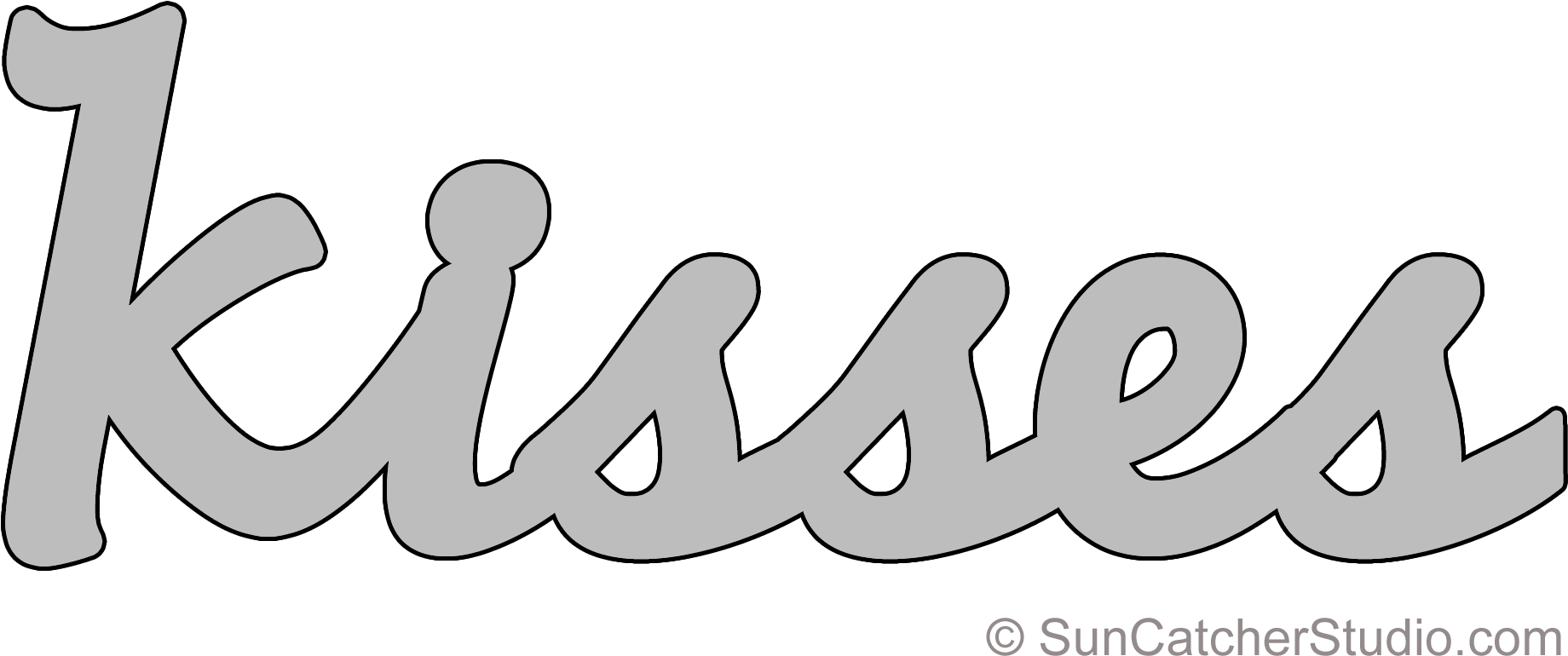 2100 X 924 Kisses Lower Pattern Template Stencil Printable - Template (2100x924), Png Download