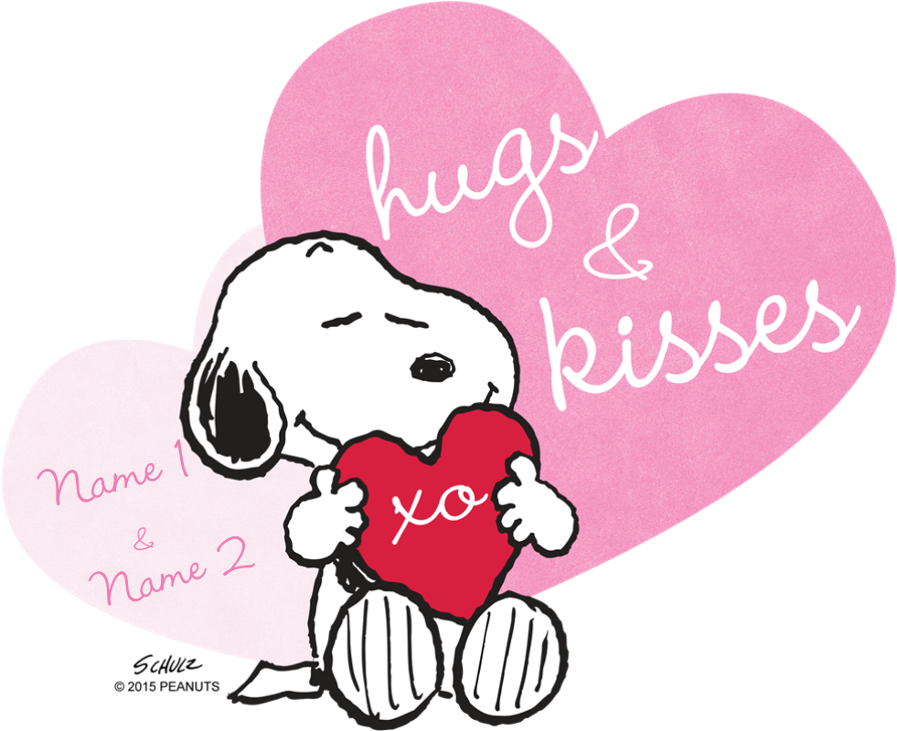 Snoopy Hugs And Kisses - Hugs And Kisses Png (1000x1000), Png Download