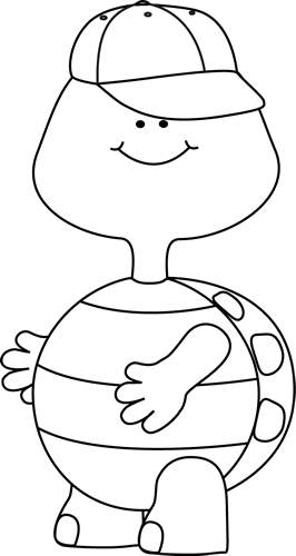 Turtle Clipart Black And White Boy Turtle Black White - Turtle School Black And White (266x500), Png Download