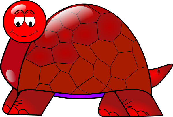 Red Turtle Cliparts - Turtle Clip Art (600x405), Png Download