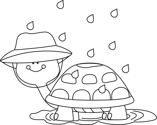 Rain Clipart Turtle - Printable April Showers Coloring Sheets (550x438), Png Download