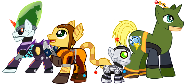 Deadlocked Pony Twilight Sparkle Ratchet Clank Captain - Ratchet And Clank Ponies (786x377), Png Download
