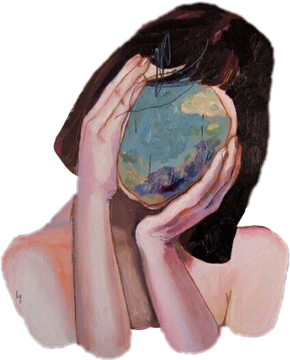 Report Abuse - Painting Girl Grunge Aesthetic (460x579), Png Download