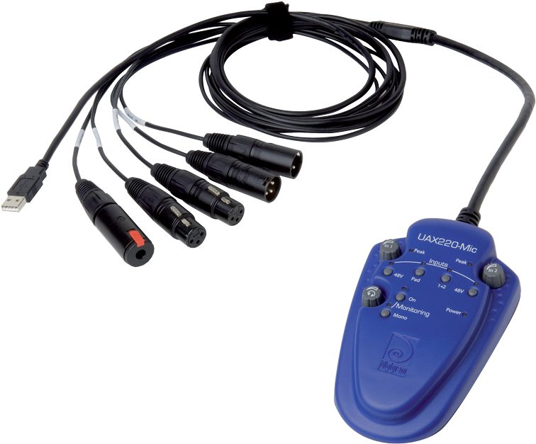 Uax220-mic Professional Usb Stereo Interface (800x672), Png Download
