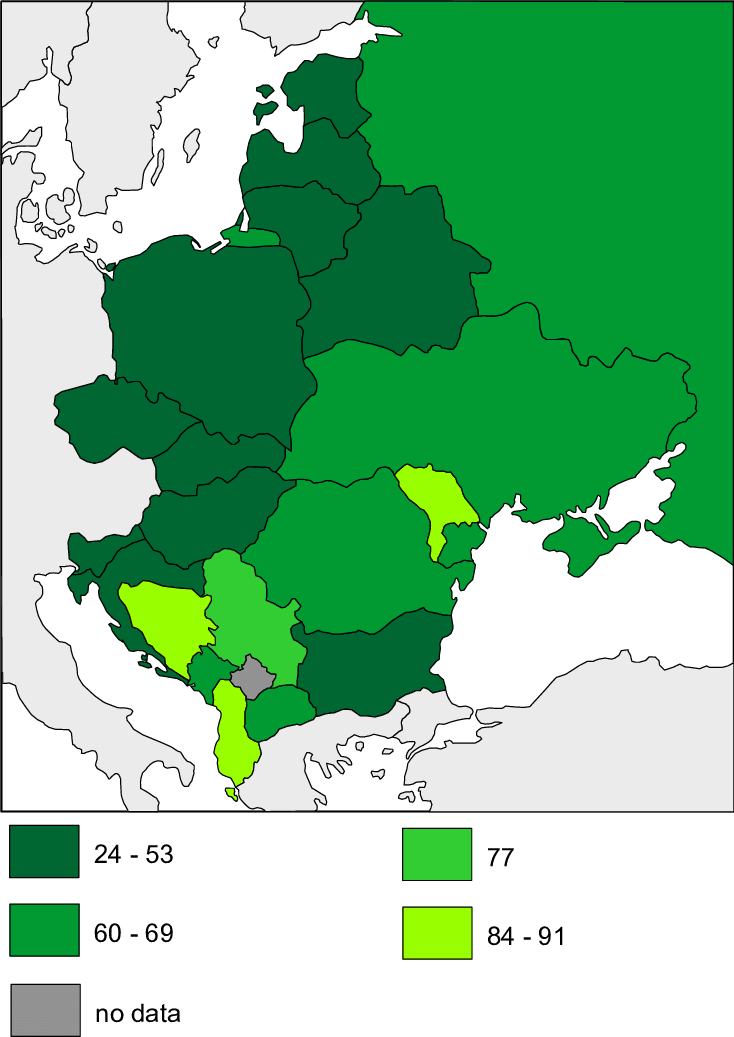 Location Of European Post-communist Countries According (734x1037), Png Download