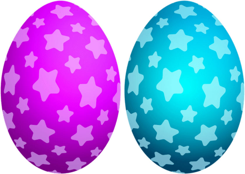 Free Png Download Easter Eggs With Stars Transparent (850x611), Png Download