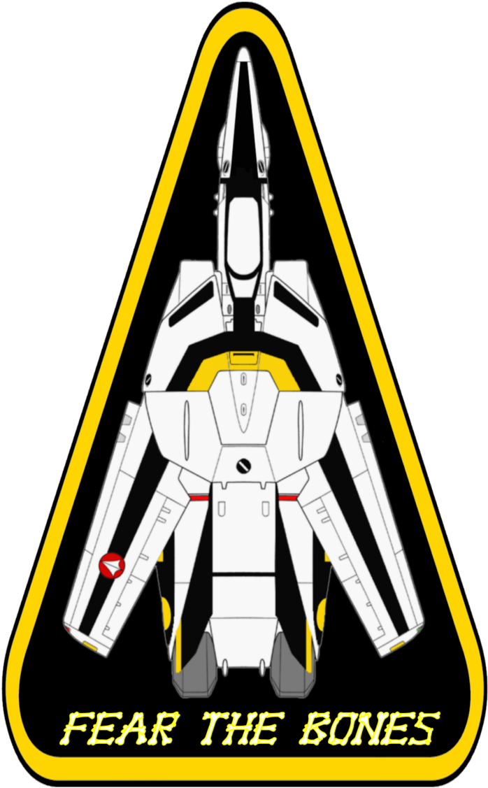 A Triangle Type Insignia For The Skull Squadron Vf-1s (706x1131), Png Download