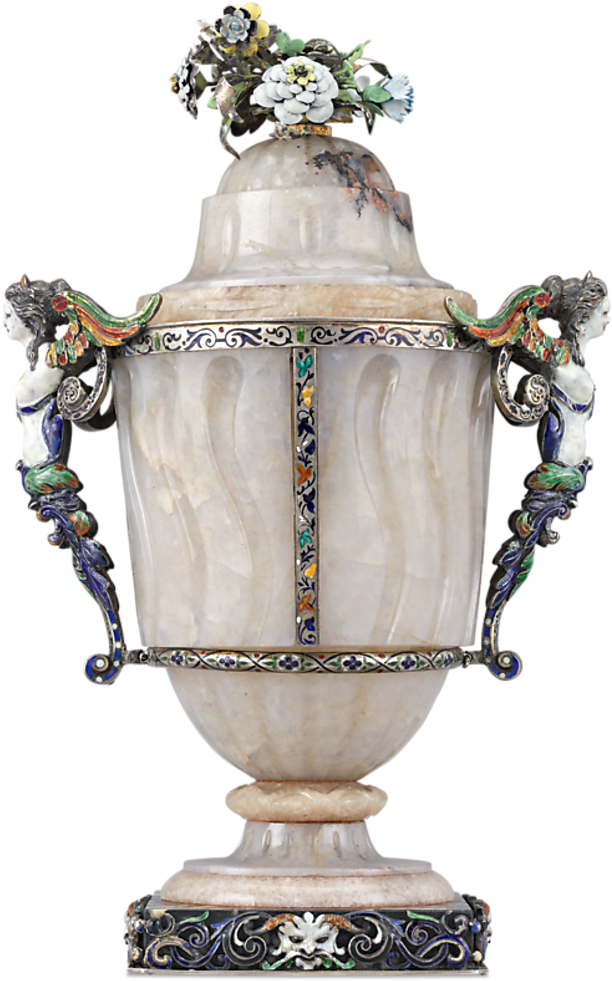 Viennese Agate And Enamel Covered Urn (864x1080), Png Download