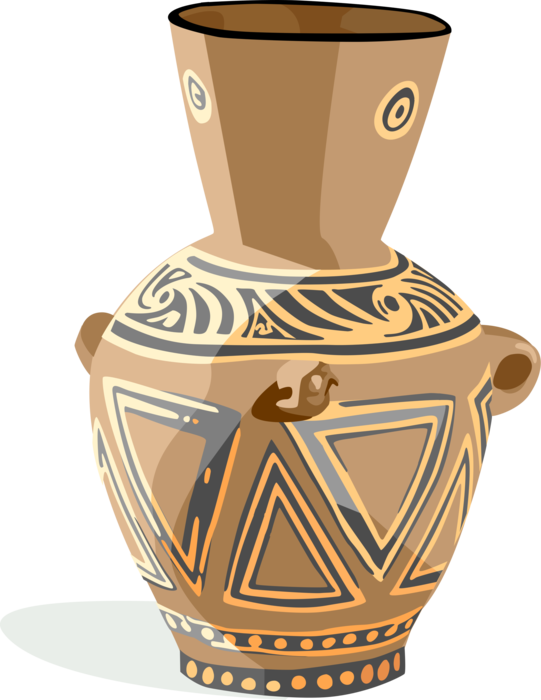 Egyptian Vase Vector Image Illustration Of Ancient (541x700), Png Download