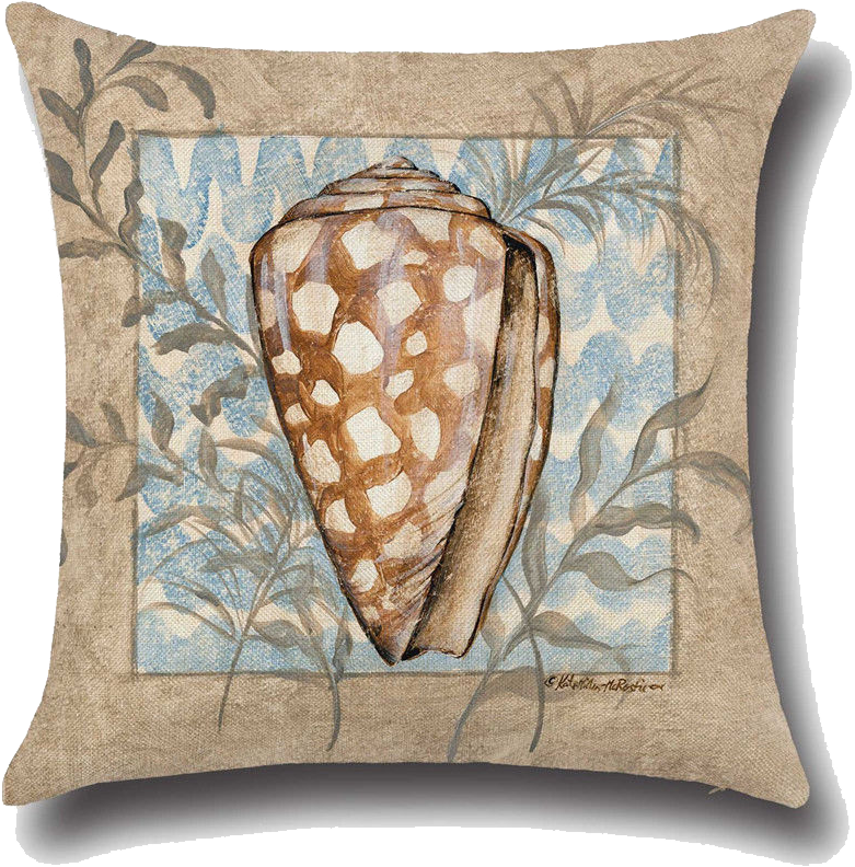 Nautical Seashell Salt Life Beach Ocean Pillow Case (1000x1000), Png Download