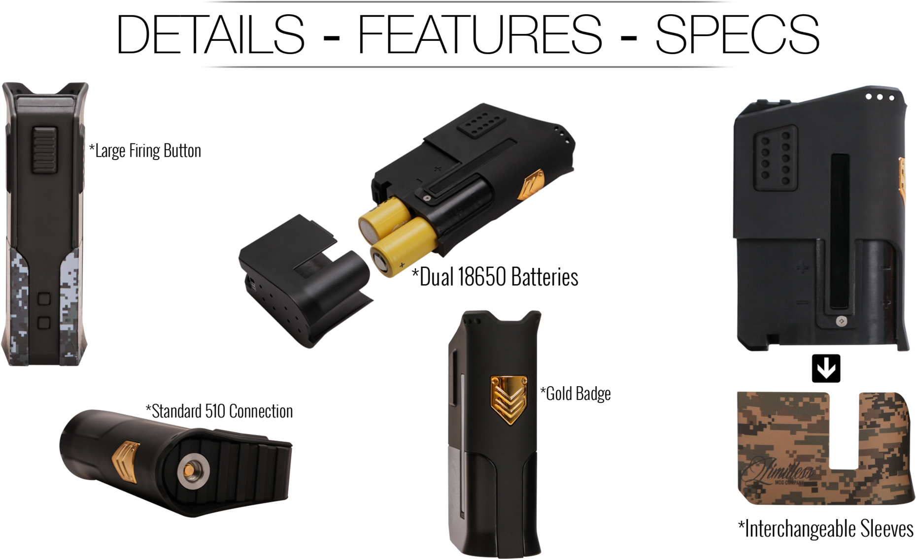 Limitless Arms Race Tc 200w Vv Dual 18650 Battery Box (2048x1199), Png Download