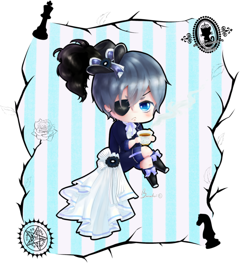 Bocchan's Afternoon Tea ~ Chibi Ciel Phantomhive By (845x924), Png Download