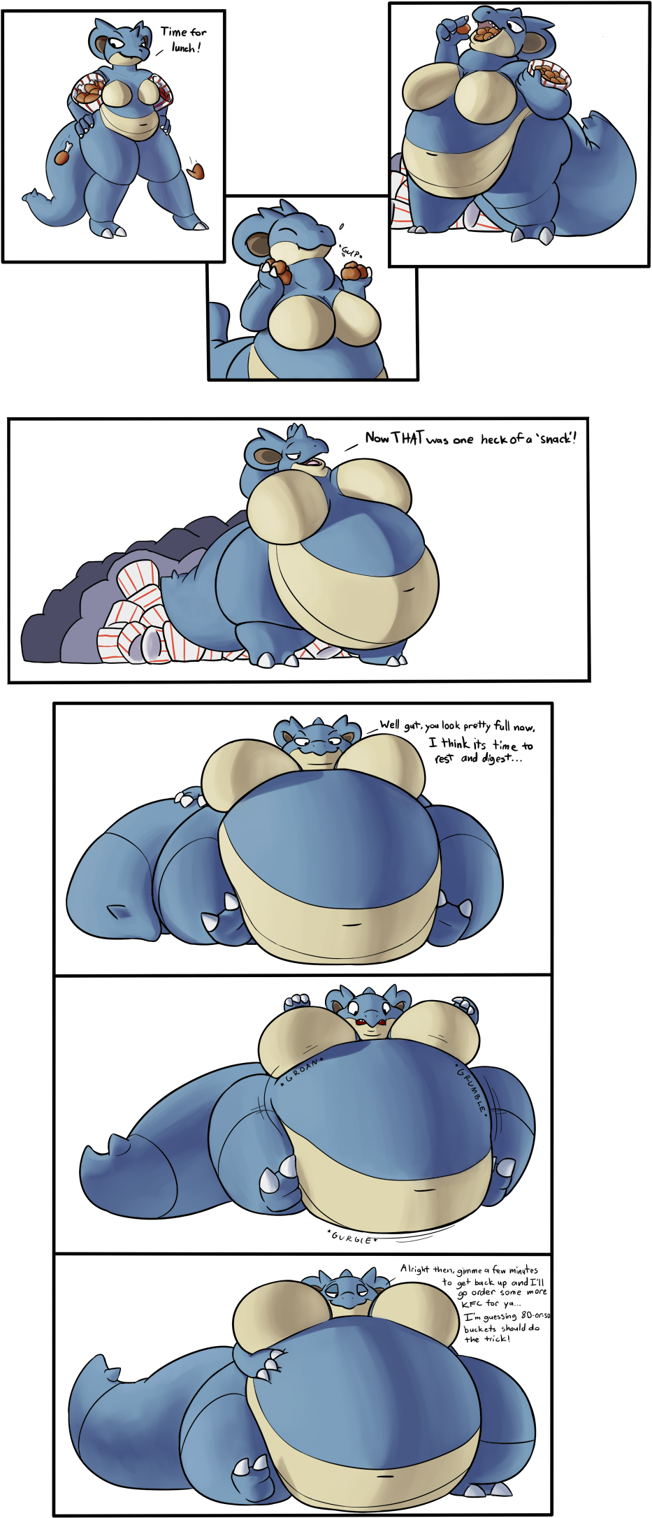 Nidoqueen And Chicken (1100x2200), Png Download