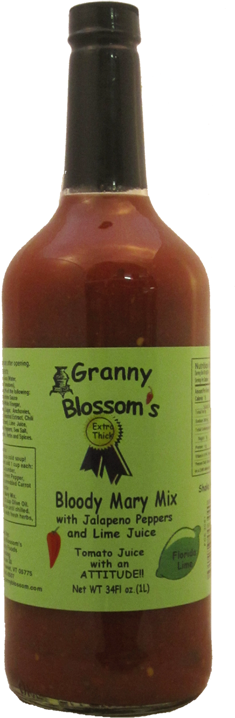Granny Blossoms Bloody Mary Mix Jalapeno Lime Vermont (500x1493), Png Download