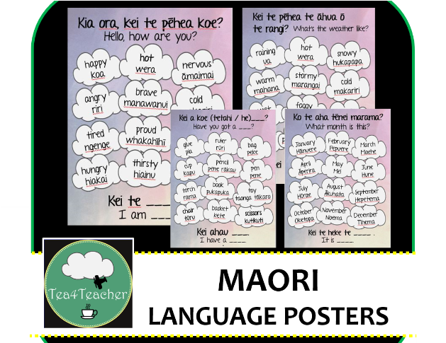 Maori Phrases And Vocabulary Posters (646x484), Png Download