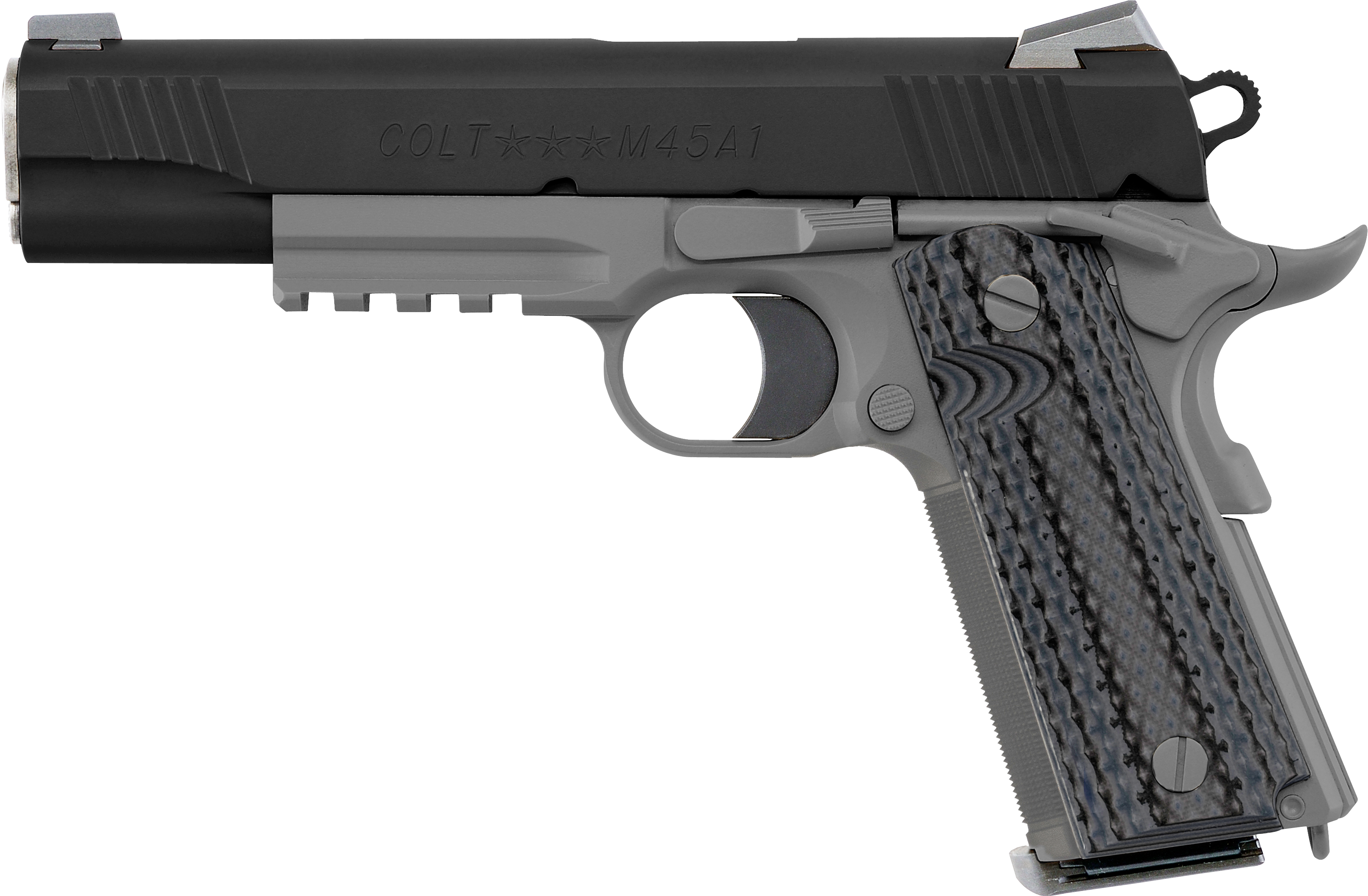 Colt Mfg O1070cqb 1911 Single 45 Acp 5″ 8 1 Black/gray (3468x2329), Png Download