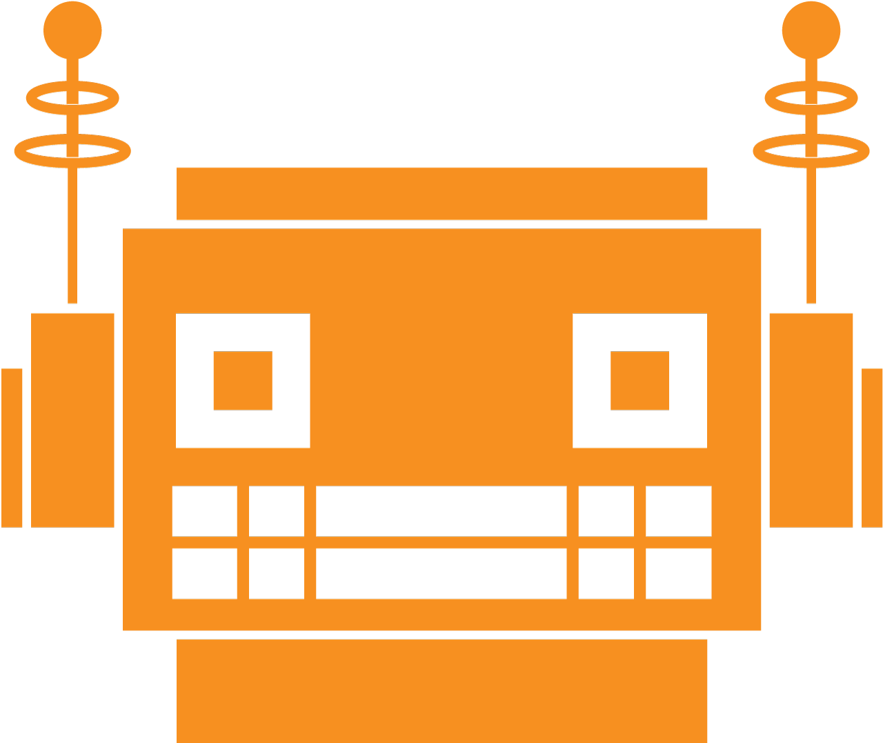 Robot Head Orange (1280x1077), Png Download