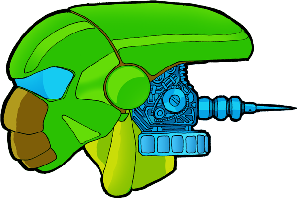 Green Robot Head (618x618), Png Download