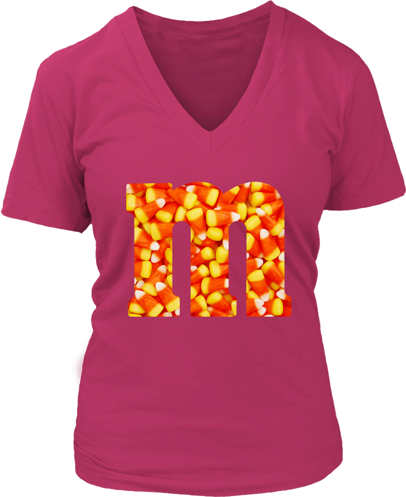 Halloween Letter M Monogram Alphabet Candy Corn T Shirt (1024x1024), Png Download